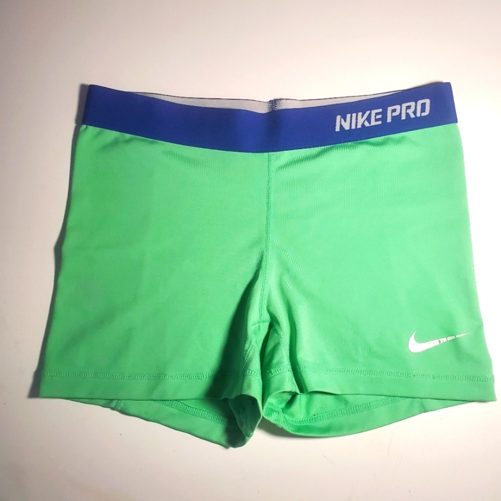 Nike Pro Compression Shorts Women's Size Medium Green EUC